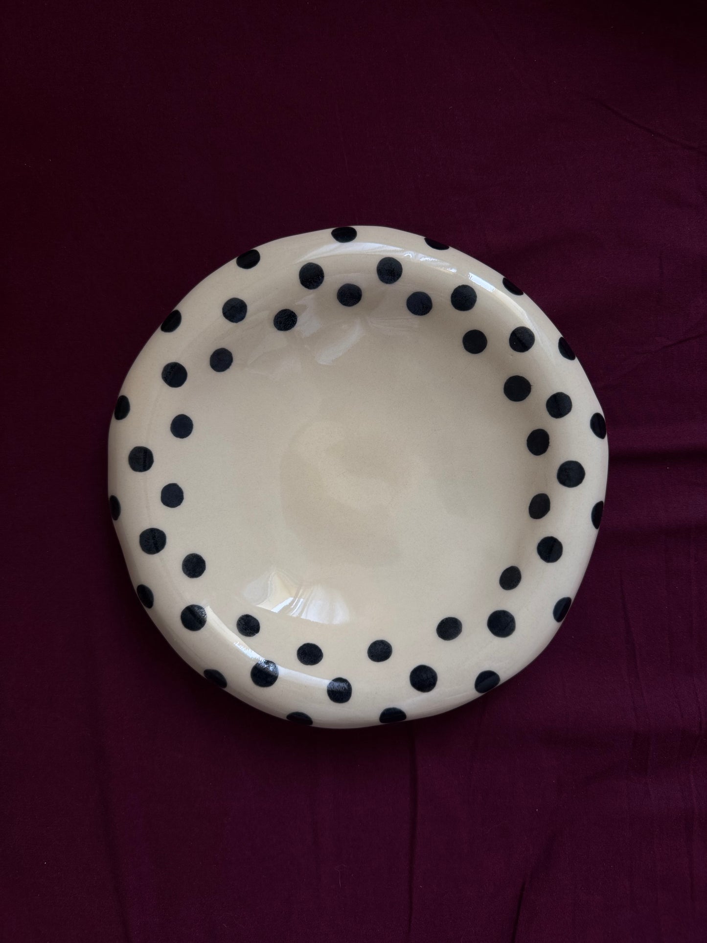 assiette creuse polka dots